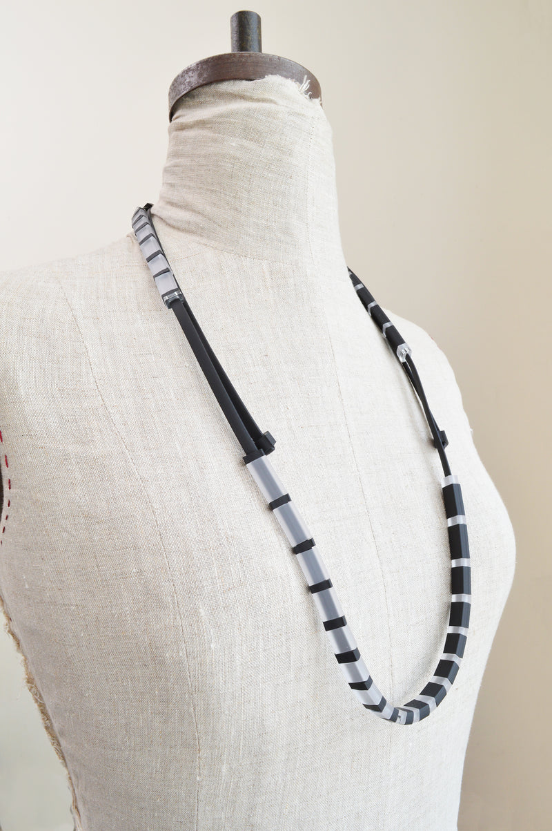 Double Length Rectangle Beads Necklace
