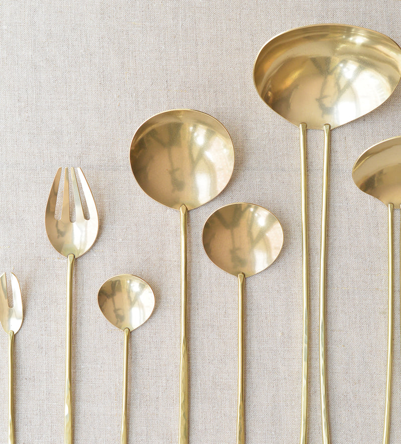 Japanese brass dinner fork dessert fork  Hand forged in Japan Lue small fork kitchen utensil SoWa shop Boston boutique gift store