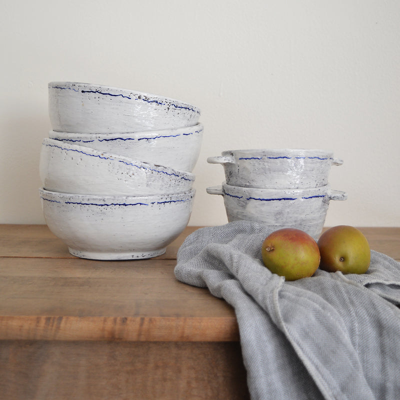 Large Buddha bowls by Boston artist Florence Penault. Ideal for eating ramen or a big salad but they also make good serving bowls for a side dish.