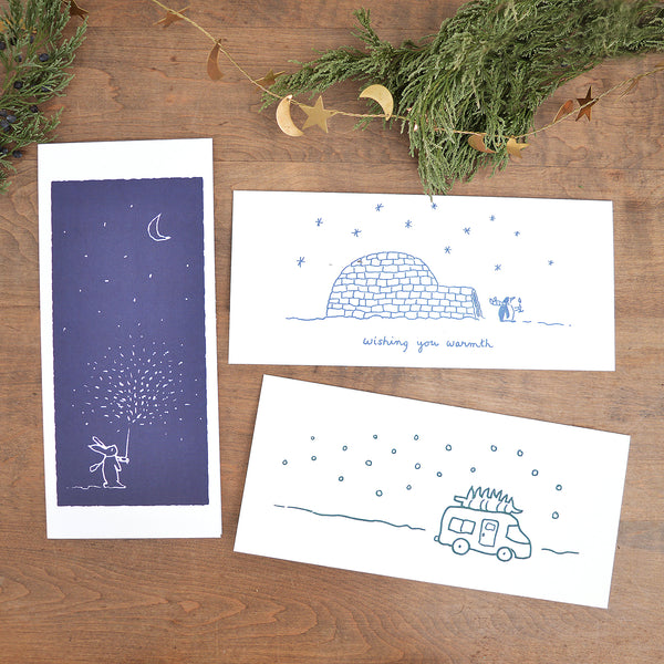 Oversized Holiday Cards letterpress awinkdesign shop boston