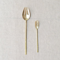 Japanese brass dinner fork dessert fork  Hand forged in Japan LueJapanese brass dinner fork dessert fork  Hand forged in Japan Lue small fork kitchen utensil SoWa shop Boston boutique gift store