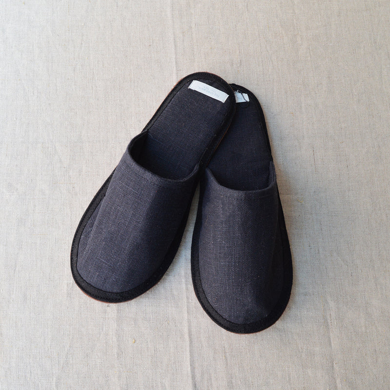 Fog Linen linen and luxe slippers 
