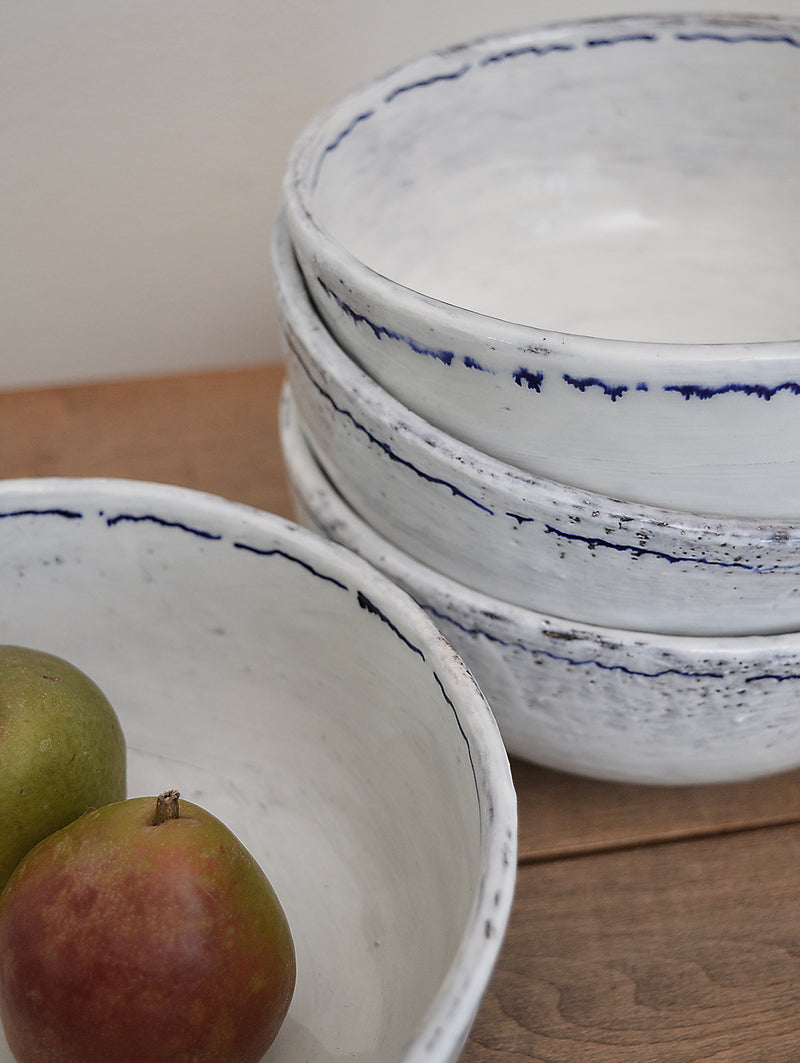 Large Buddha bowls by Boston artist Florence Penault. Ideal for eating ramen or a big salad but they also make good serving bowls for a side dish.