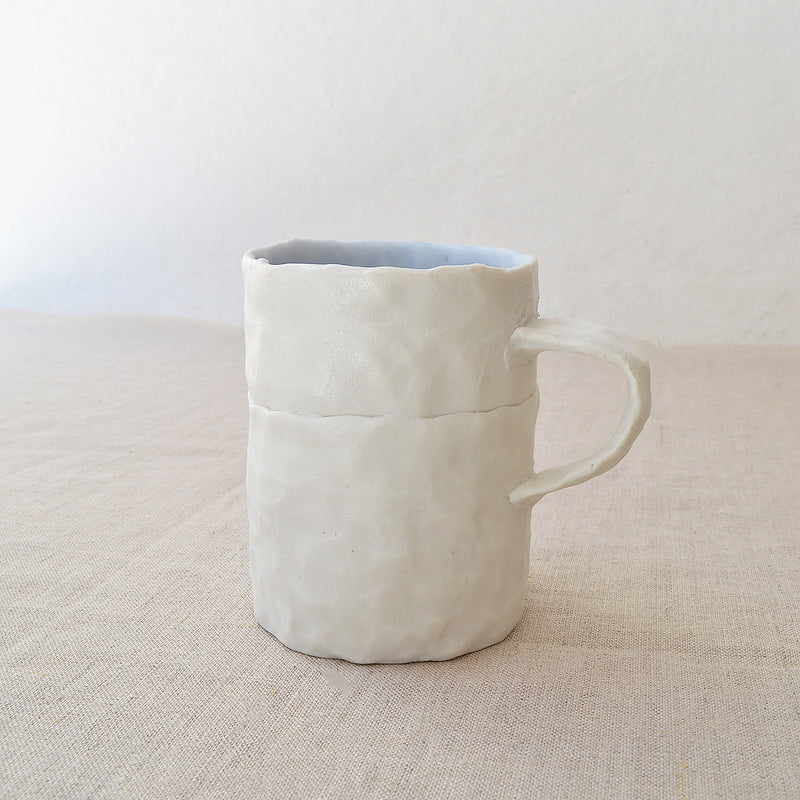 Hand-pinched Porcelain Tea Coffee mug by Maine Potter Ingrid Bathe