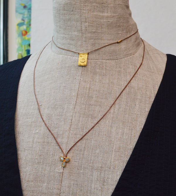 Labradorite floret necklace by River Song jewelry. For strength and perseverance. 26"  24k gold over sterling silver. Labradorite floret necklace by River Song jewelry. For strength and perseverance. 26"  24k gold over sterling silver. 