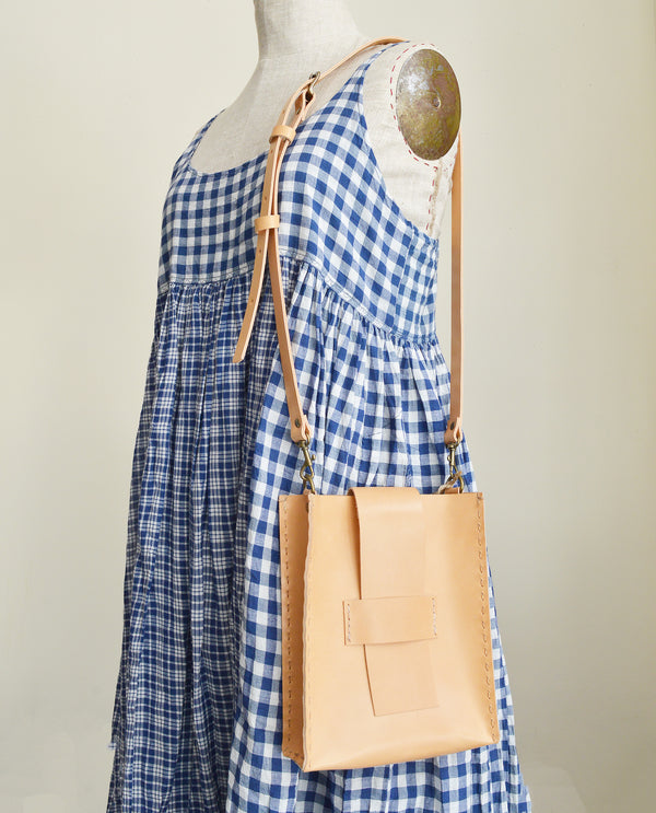 The Vertical Boxy -  Rigid Leather - Orange or Natural
