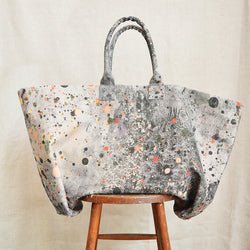 Martyn Thompson oversized canvas tote bag with a splattered dropcloth printed design 