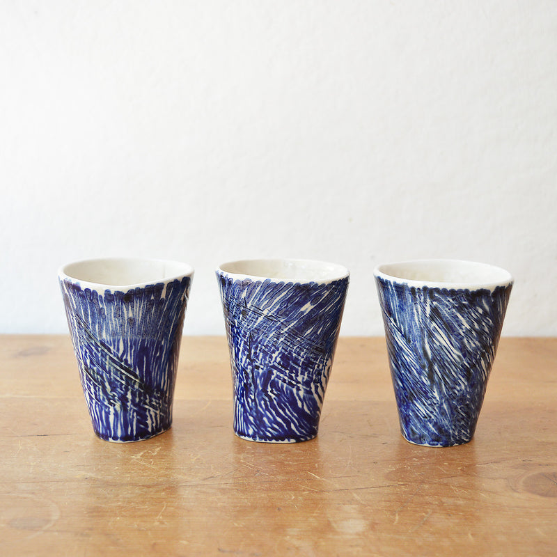 Ceramic tumblers Handmade and hand painted by Boathouse Pottery in Maine. 