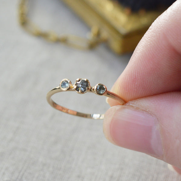 Rose cut cheap sapphire ring