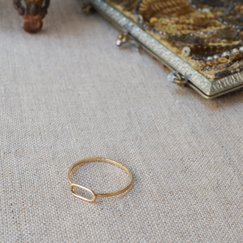 Lio and Linn 14K gold ellipse ring. 