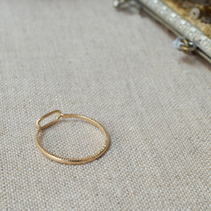 Lio and Linn 14K gold ellipse ring. 