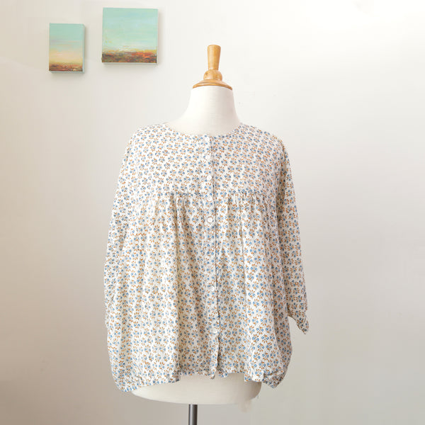 Calico Gathered Blouse
