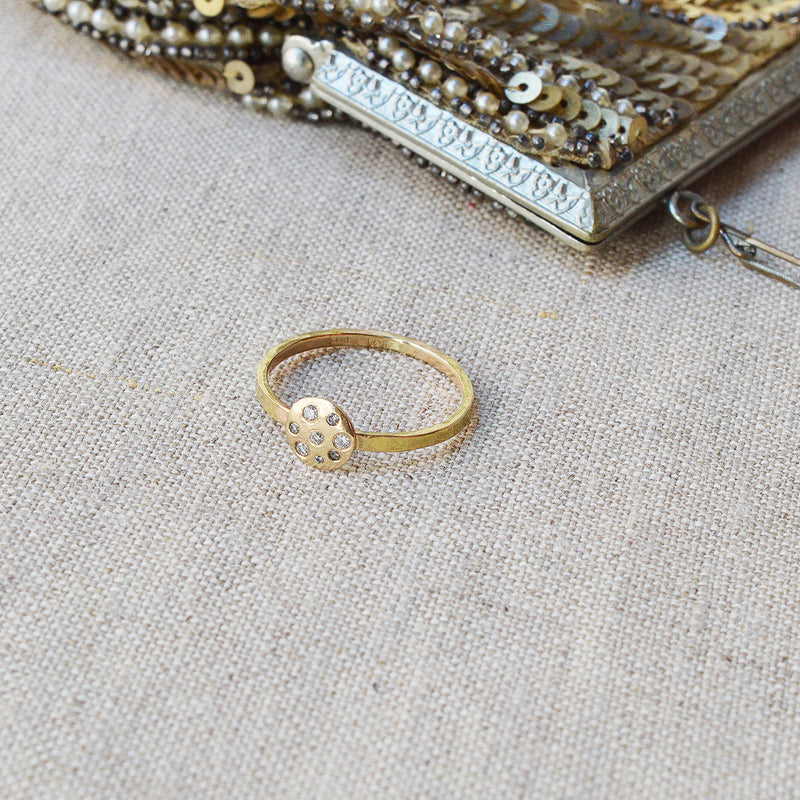 Nikki Nation gold and diamond celestial twinkle ring. 