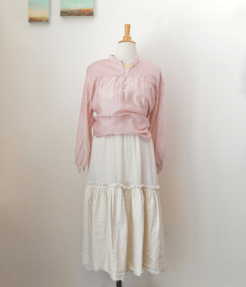 Midi Tiered Slip Dress - Natural