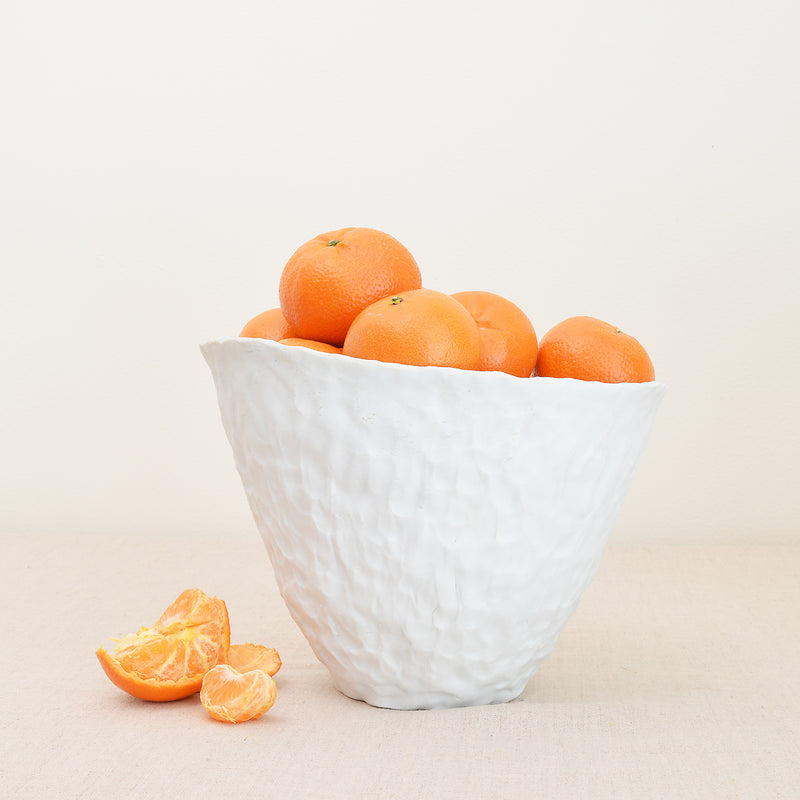 Hand-pinched Porcelain Tall Serving Bowl by Maine Potter Ingrid Bathe