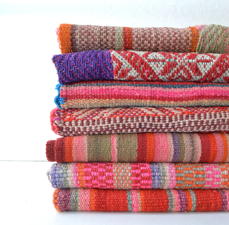 Vintage Peruvian textile rug  heavy blankets