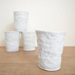 Hand pinched porcelain tumbler by Maine potter Ingrid Bathe. Available in Boston shop.