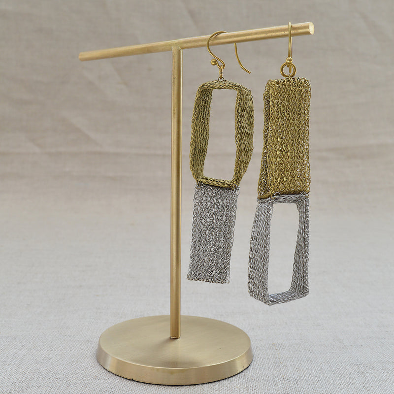 Two color Rectangle Earrings