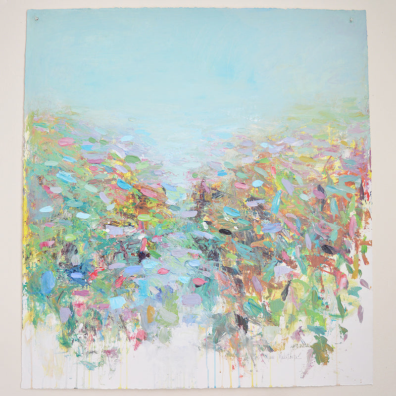 Field Painting by Maria Malatesta Acrylic on paper  39"W x 42"L Original Colorfield Paintings by Boston artist Maria Malatesta