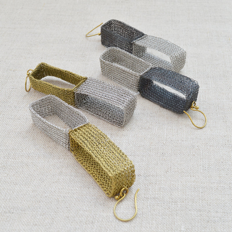Two color Rectangle Earrings