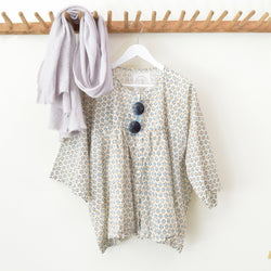 Calico Gathered Blouse