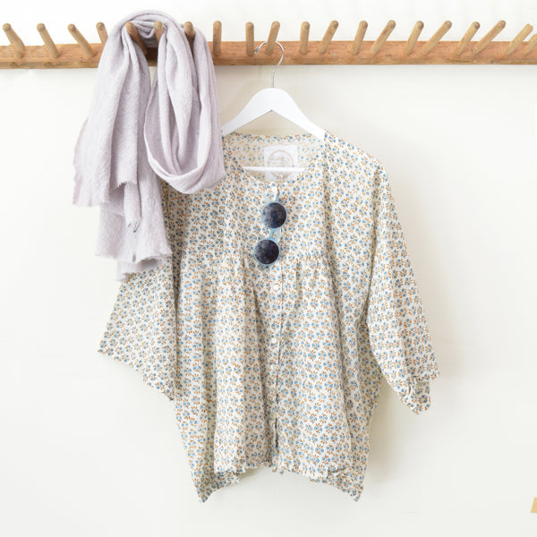 Calico Gathered Blouse