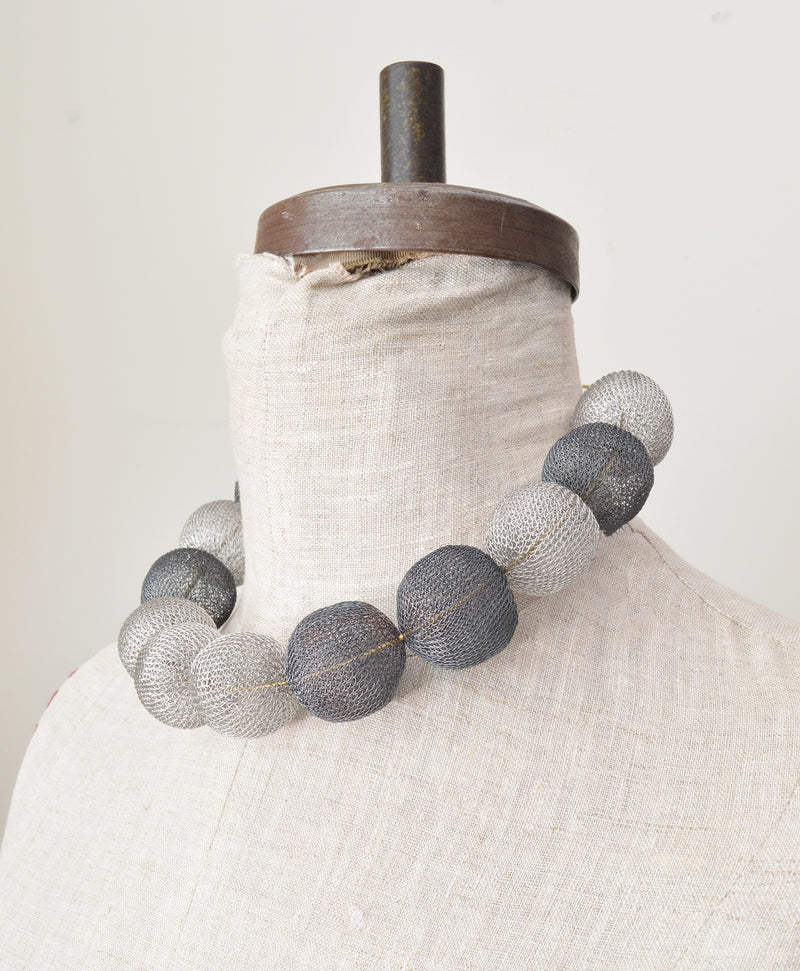 Handmade wire multi sphere necklace jewelry. Shop Boston