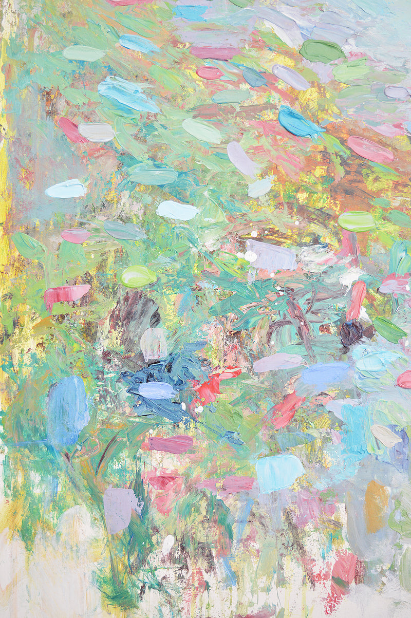 Field Painting by Maria Malatesta Acrylic on paper  39"W x 42"L Original Colorfield Paintings by Boston artist Maria Malatesta