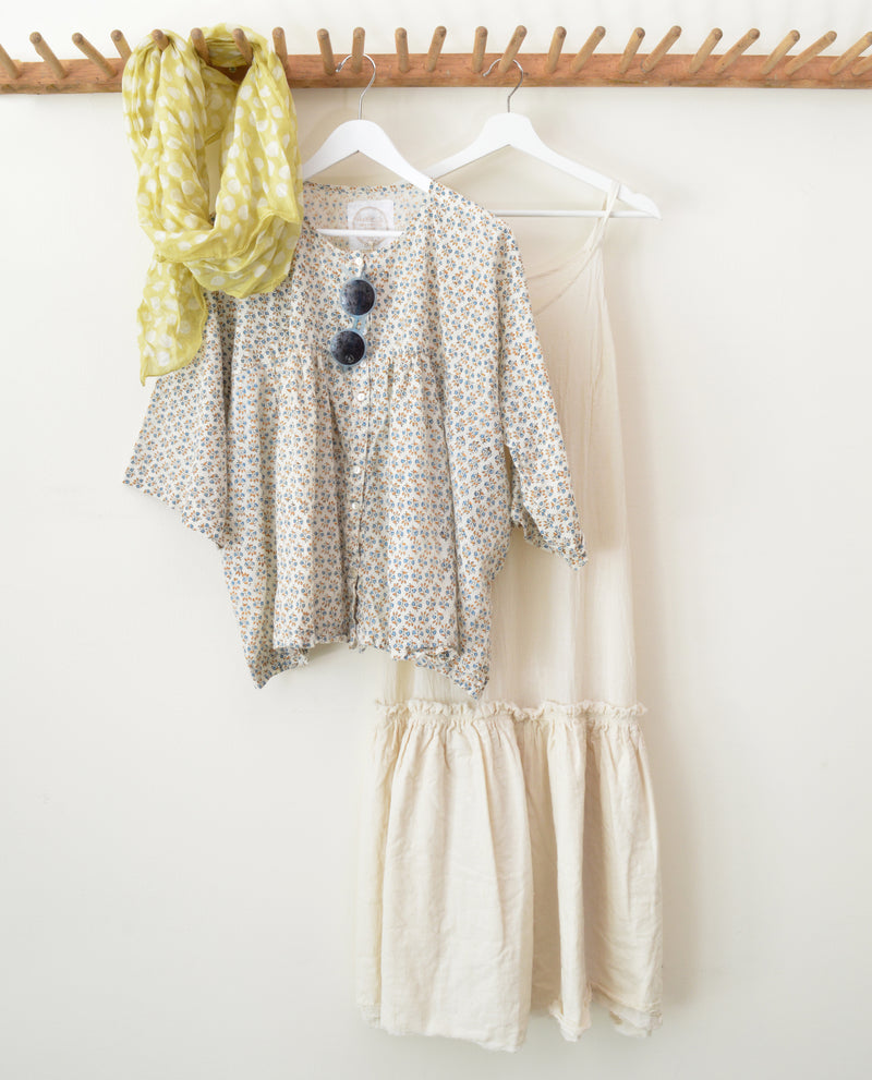Calico Gathered Blouse
