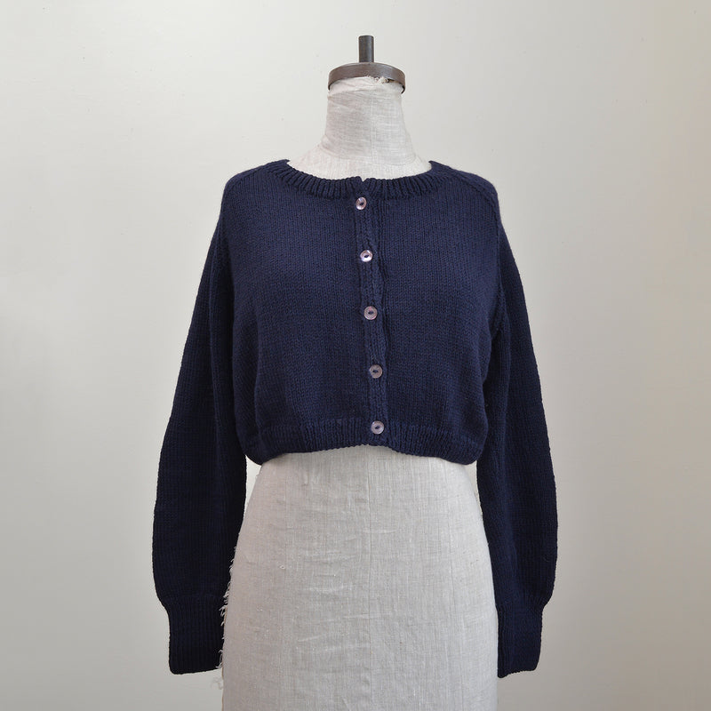 Auntie Oti hand knit 100% merino wool cardigan sweater. 