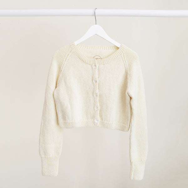 Auntie Oti cropped cardigan, totally knit by hand of the softest merino wool yarn.  Shop Boston