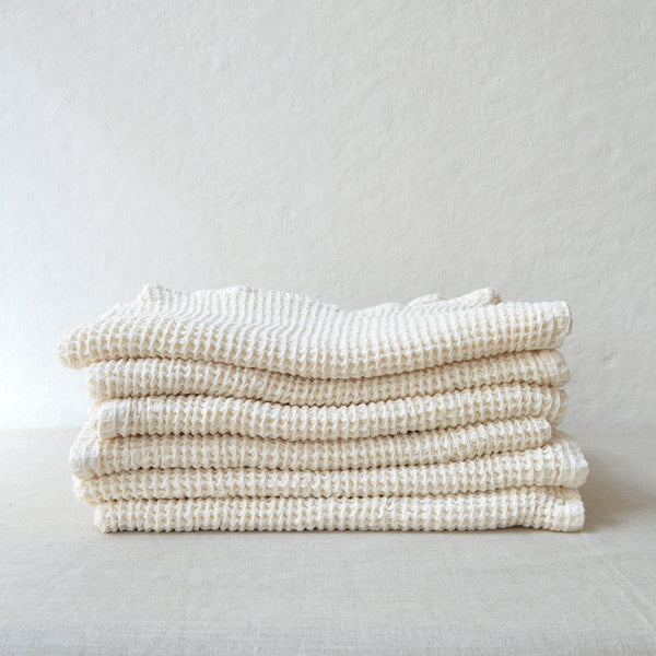 Auntie Oti hand woven organic waffle weave towel. 