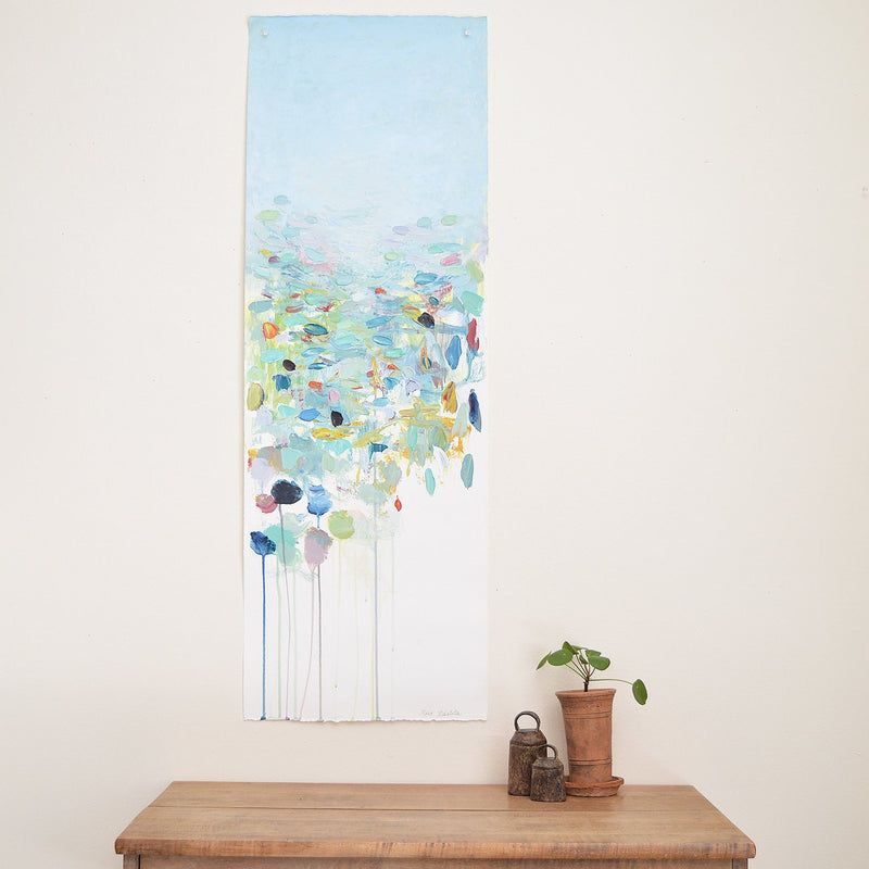 Field Painting by Maria Malatesta Acrylic on paper  Large Original Painting by Boston artist Maria Malatesta Colorfield, abstract work in deep saturated colors