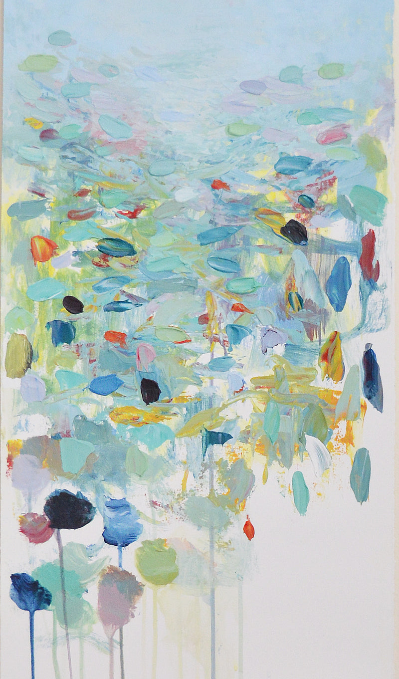 Field Painting by Maria Malatesta Acrylic on paper  Large Original Painting by Boston artist Maria Malatesta Colorfield, abstract work in deep saturated colors