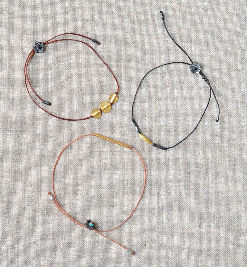 Golden Grain with Tiny Hematite Beads Bracelet
