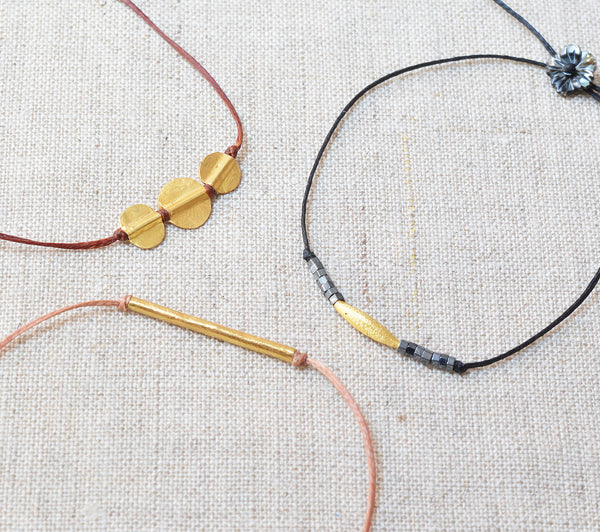 Golden Grain with Tiny Hematite Beads Bracelet