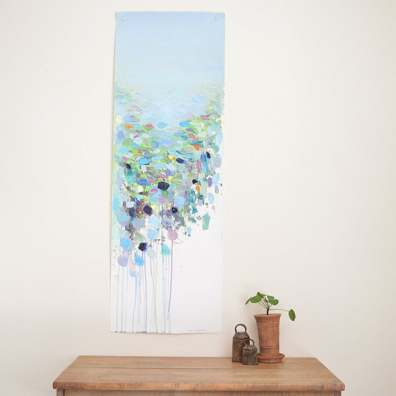 Field Painting by Maria Malatesta Acrylic on paper  Large Original Painting by Boston artist Maria Malatesta Colorfield, abstract work in deep saturated colors