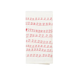 Hearts Flour Sack tea towel A Wink Design