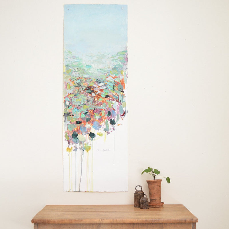Field Painting by Maria Malatesta Acrylic on paper  Large Original Painting by Boston artist Maria Malatesta Colorfield, abstract work in deep saturated colors