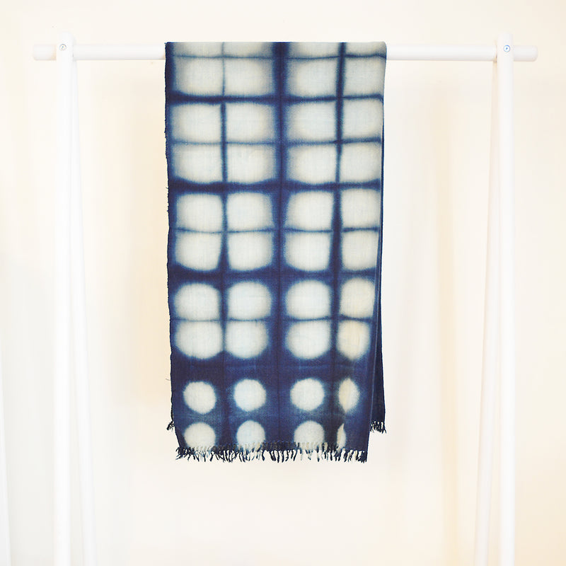 Our collection of indigo throws feature 100% wool khadi (homespun yarn and handwoven), in deep hand dyed shades of indigo in a variety of gorgeous patterns.