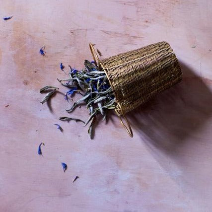 Bellocq basket tea strainer, designed to strain leaves from a larger pot into your cup. 