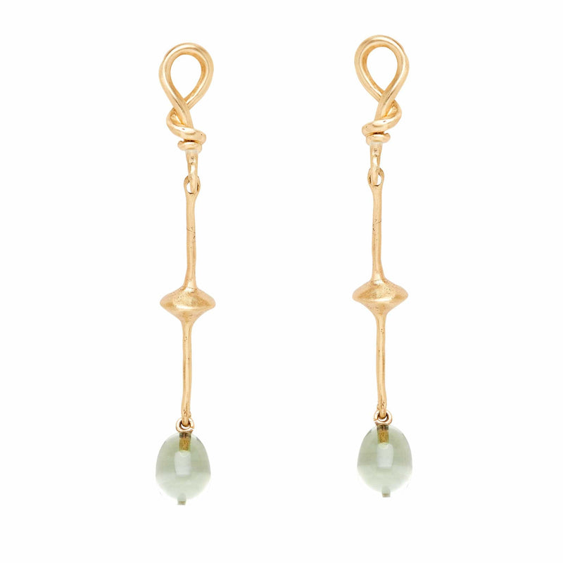 Julie Cohn Bronze knot earrings green amethyst Shop Boston jewelry