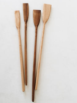 Hand carved wood spatulas from Two Tree Studio. Wood spoons. Wood kitchen utensils handmade.  Made in Brooklyn, NY