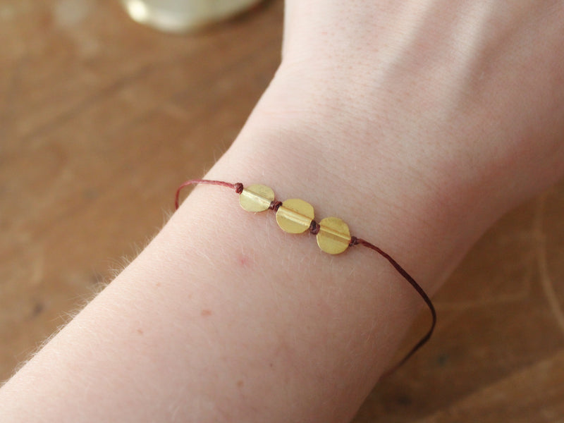 Delicate 3 coin talisman bracelet by River Song jewelry. For personal protection, health and good fortune. 24k gold over sterling silver Shop Boston