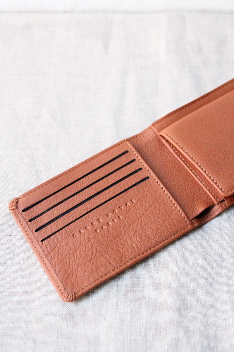 Minimalist Wallet with Coin Pocket - Khaki, Black or Brandy