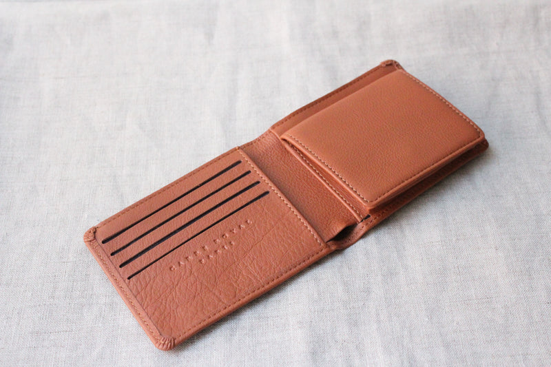 Minimalist Wallet with Coin Pocket - Khaki, Black or Brandy