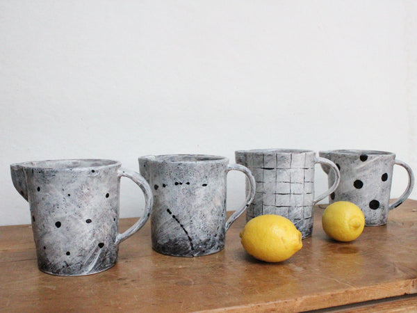 Large handmade ceramic pitcher vase made by Florence Pénault. Korean Buncheong style finish.