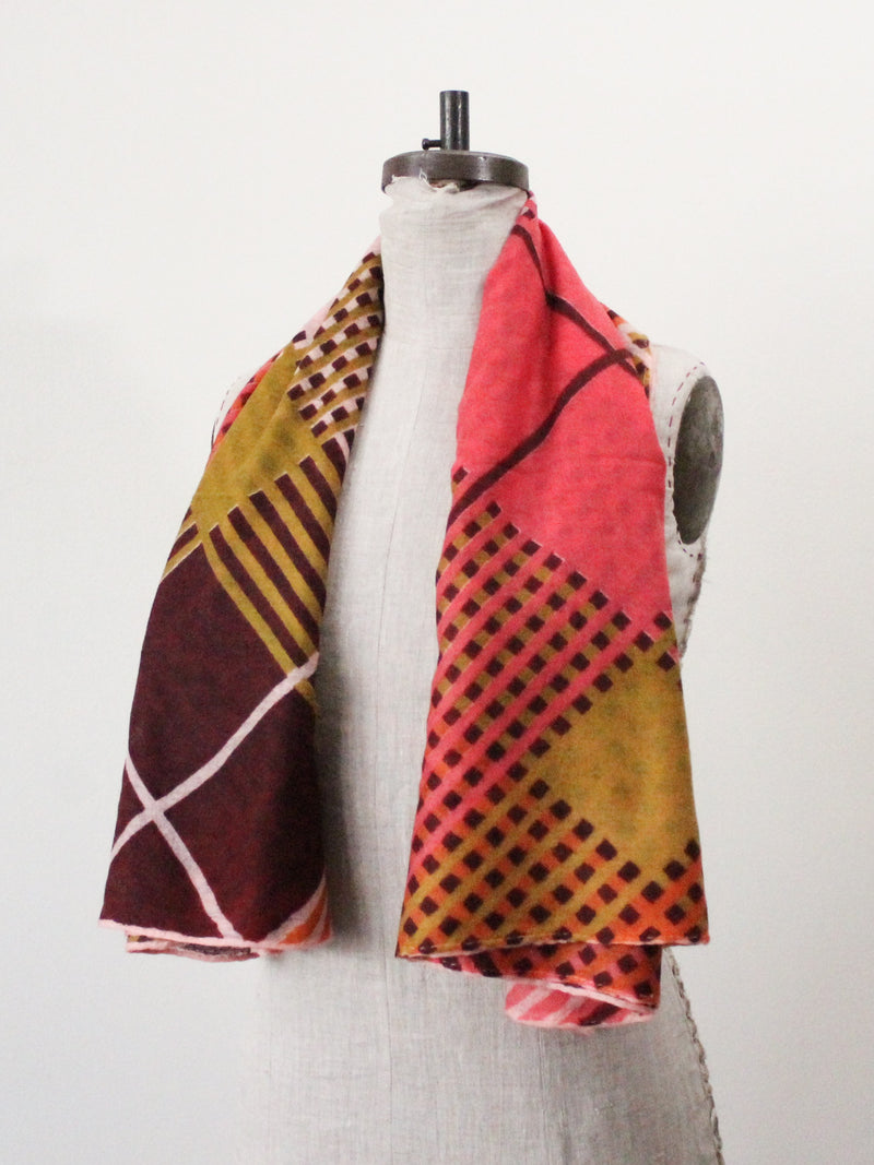 Fuchsia stripe scarf 100% cashmere luxury wrap Sean McNanney . Shop Boston