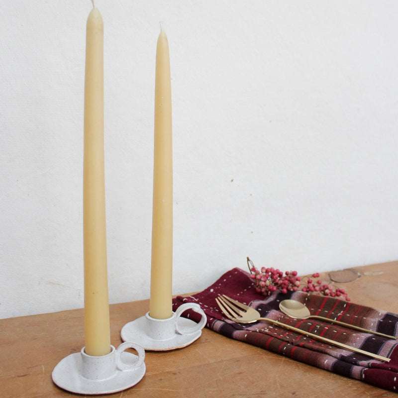 Handmade ceramic candle holder by Alison Owen. Shop Boston