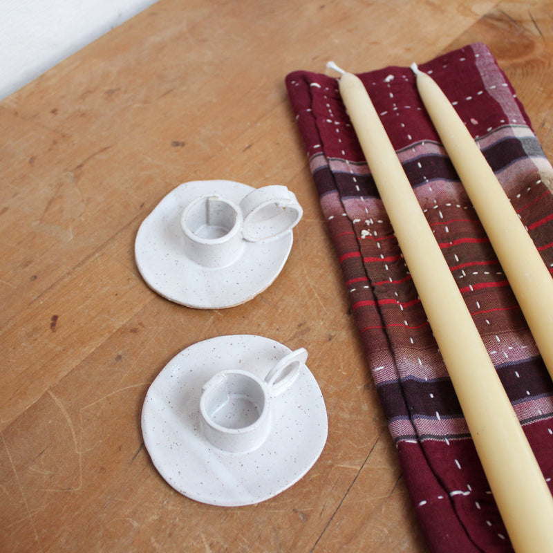 Handmade ceramic candle holder by Alison Owen. Shop Boston